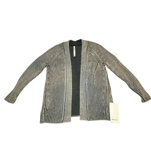 Lululemon Athletica Black and Gray Striped Cardigan